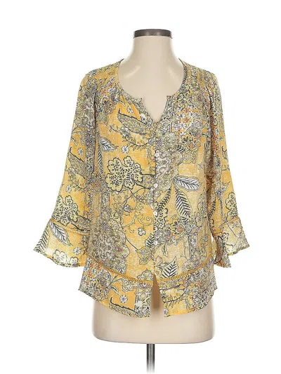 Pre-owned New Directions 3/4 Sleeve Blouse In Yellow