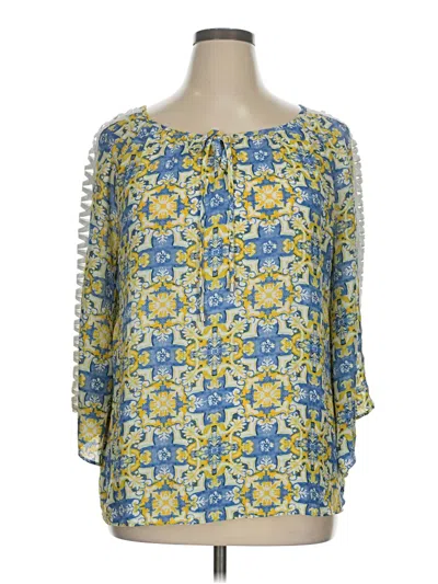 Pre-owned New Directions 3/4 Sleeve Blouse In Yellow