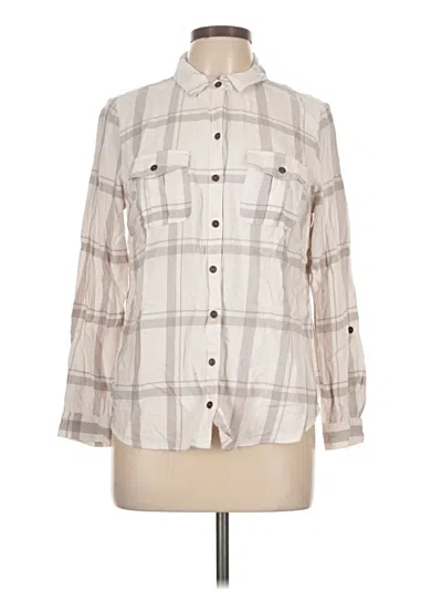 Pre-owned New Directions 3/4 Sleeve Button Down Shirt In White