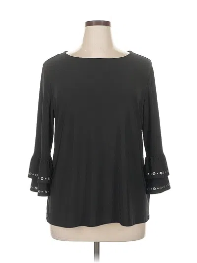 Pre-owned New Directions 3/4 Sleeve Top Black Boatneck Tops