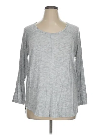 Pre-owned New Directions 3/4 Sleeve Top Gray Scoop Neck Tops