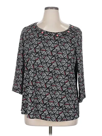Pre-owned New Directions 3/4 Sleeve Top Gray Square Neckline Tops