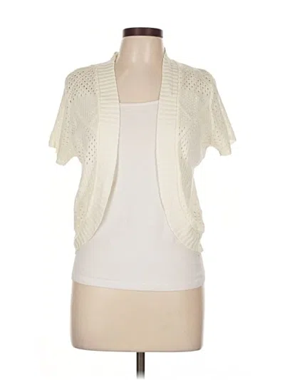 Pre-owned New Directions Cardigan Sweater In White