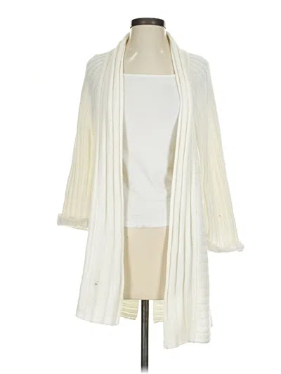 Pre-owned New Directions Cardigan Sweater In White