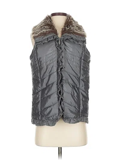 Pre-owned New Directions Faux Fur Vest In Gray