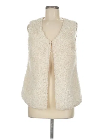 Pre-owned New Directions Faux Fur Vest In White