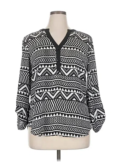 Pre-owned New Directions Long Sleeve Blouse In Black