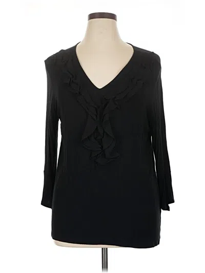 Pre-owned New Directions Long Sleeve Blouse In Black