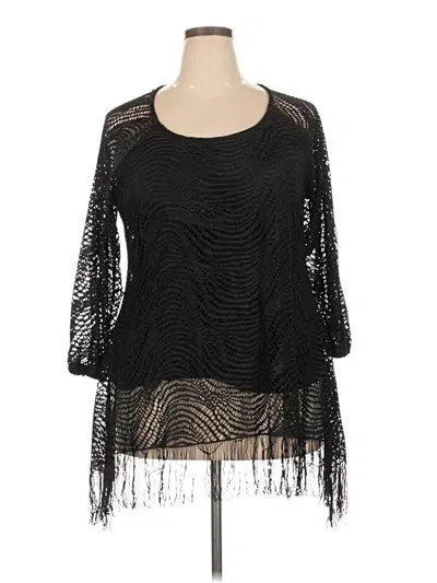 Pre-owned New Directions Long Sleeve Blouse In Black