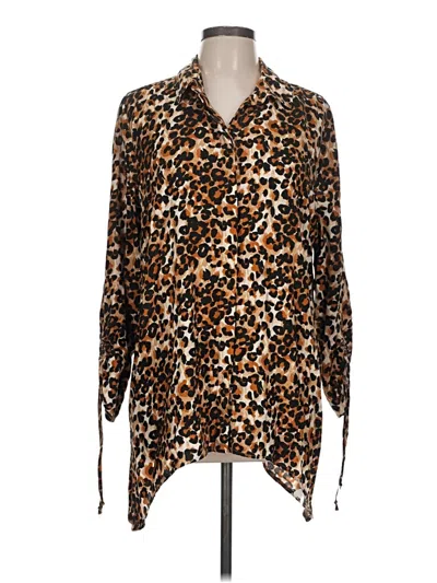 Pre-owned New Directions Long Sleeve Blouse In Brown