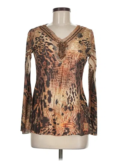 Pre-owned New Directions Long Sleeve Blouse In Brown