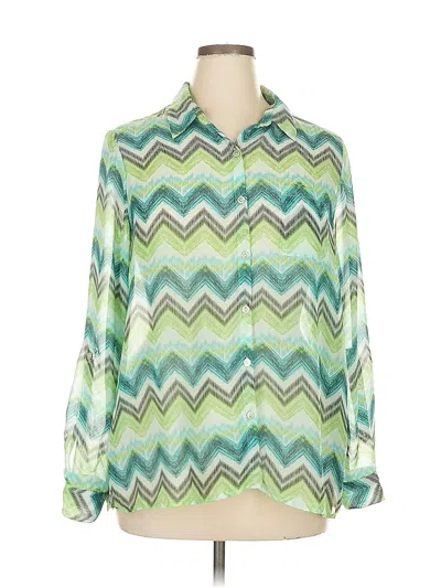Pre-owned New Directions Long Sleeve Blouse In Green