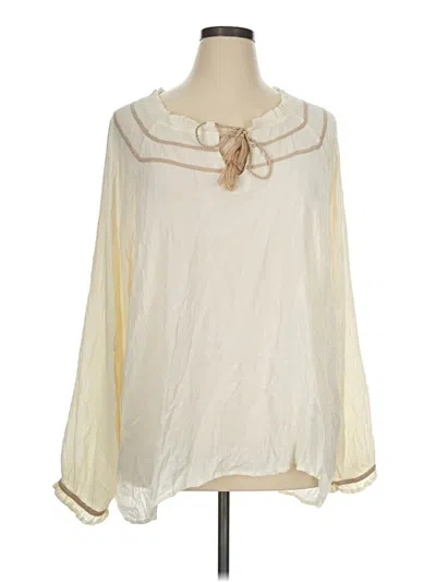 Pre-owned New Directions Long Sleeve Blouse In Ivory