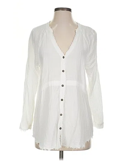 Pre-owned New Directions Long Sleeve Blouse In Ivory