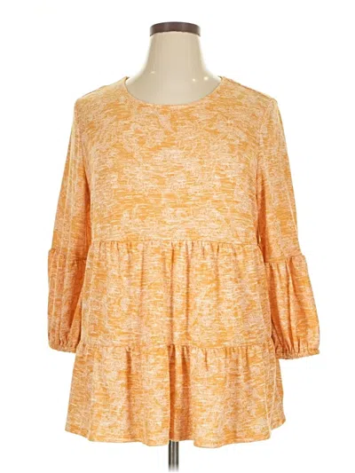 Pre-owned New Directions Long Sleeve Blouse In Orange