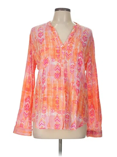 Pre-owned New Directions Long Sleeve Blouse In Orange