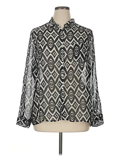 Pre-owned New Directions Long Sleeve Blouse In Silver