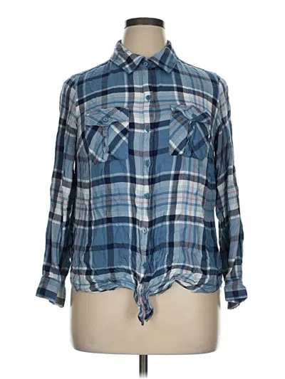 Pre-owned New Directions Long Sleeve Button Down Shirt In Blue