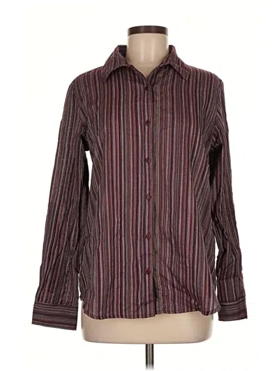 Pre-owned New Directions Long Sleeve Button Down Shirt In Burgundy
