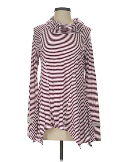 Pre-owned New Directions Long Sleeve Top Burgundy Cowl Neck Tops