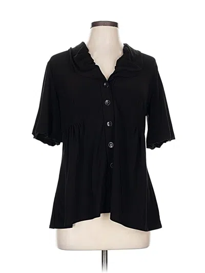 Pre-owned New Directions Short Sleeve Blouse In Black