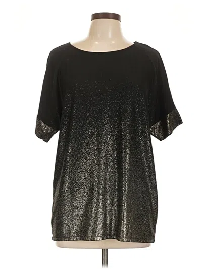 Pre-owned New Directions Short Sleeve Blouse In Black