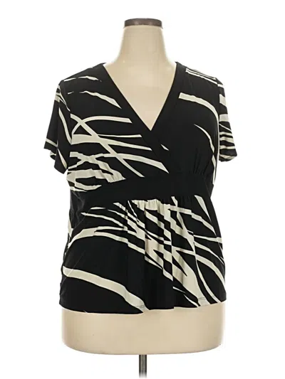 Pre-owned New Directions Short Sleeve Blouse In Black