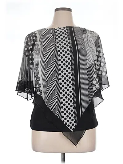 Pre-owned New Directions Short Sleeve Blouse In Black