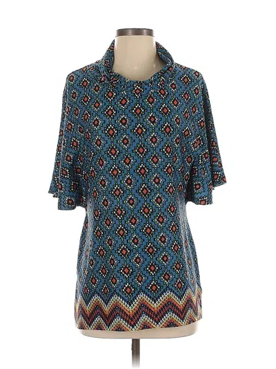 Pre-owned New Directions Short Sleeve Blouse In Blue