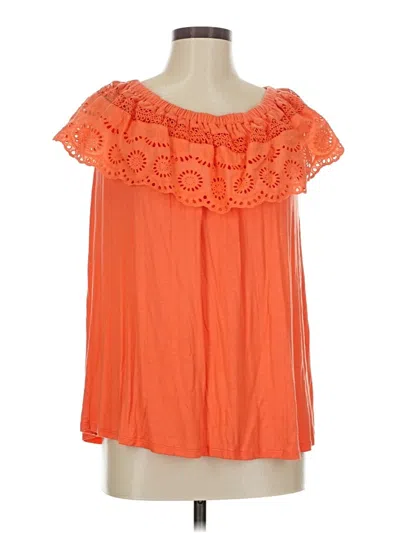 Pre-owned New Directions Short Sleeve Blouse In Orange