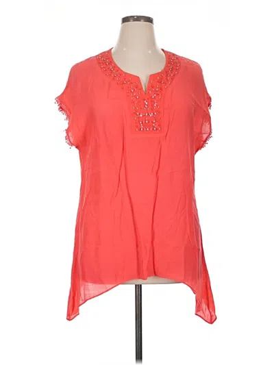 Pre-owned New Directions Short Sleeve Blouse In Orange