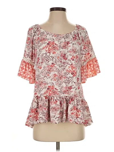 Pre-owned New Directions Short Sleeve Blouse In Pink