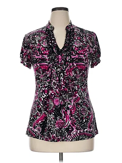Pre-owned New Directions Short Sleeve Blouse In Pink