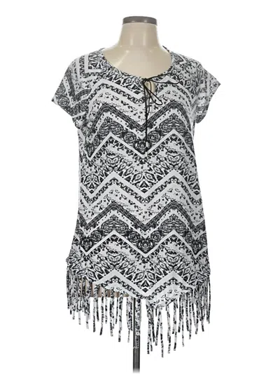 Pre-owned New Directions Short Sleeve Blouse In Silver