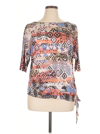 Pre-owned New Directions Short Sleeve Blouse In Silver