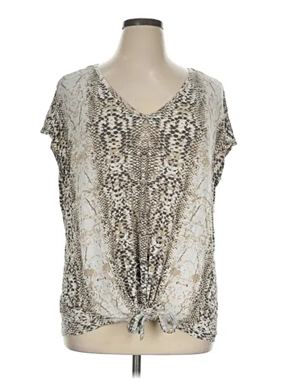 Pre-owned New Directions Short Sleeve Blouse In Silver