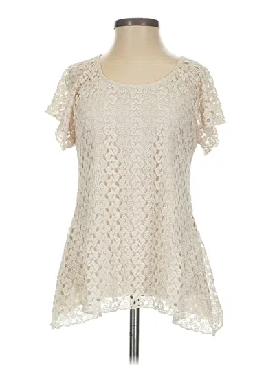 Pre-owned New Directions Short Sleeve Blouse In White