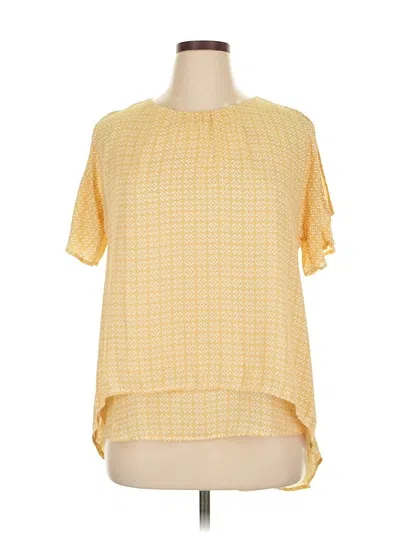 Pre-owned New Directions Short Sleeve Blouse In Yellow