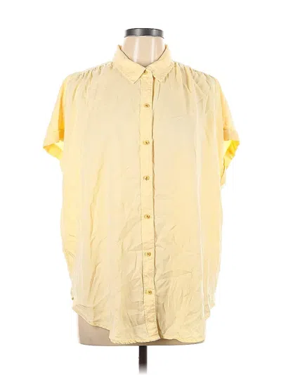 Pre-owned New Directions Short Sleeve Button Down Shirt In Yellow