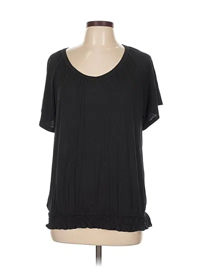 Pre-owned New Directions Short Sleeve Top Black Scoop Neck Tops