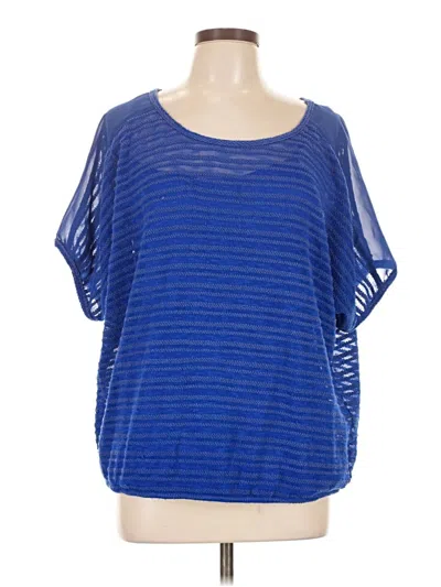 Pre-owned New Directions Short Sleeve Top Blue Boatneck Tops