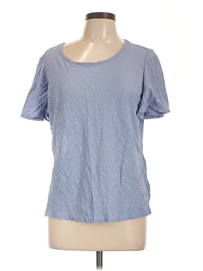 Pre-owned New Directions Short Sleeve Top Blue Scoop Neck Tops