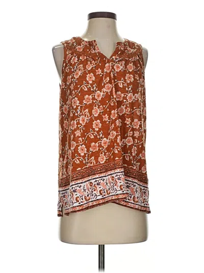Pre-owned New Directions Sleeveless Blouse In Brown
