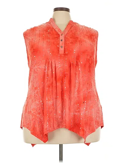 Pre-owned New Directions Sleeveless Blouse In Orange