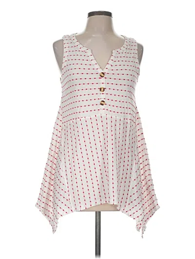 Pre-owned New Directions Sleeveless Blouse In White
