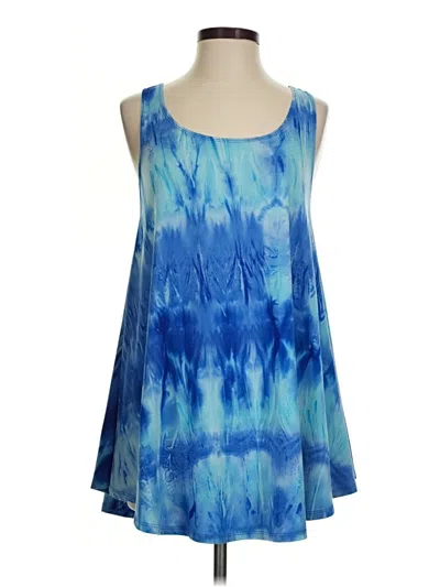 Pre-owned New Directions Sleeveless Top Blue Halter Neckline Tops