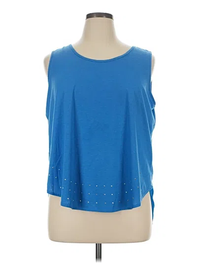 Pre-owned New Directions Sleeveless Top Blue Keyhole Neckline Tops