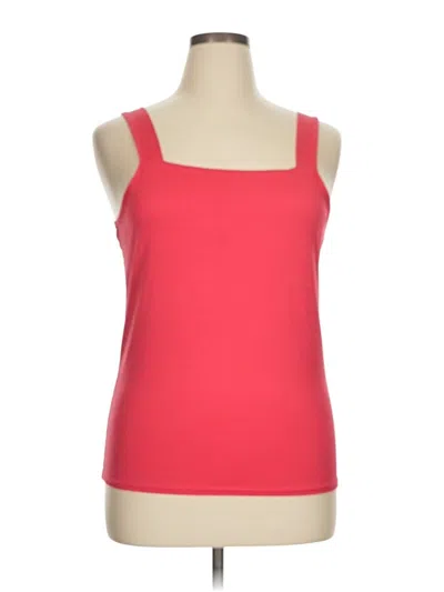 Pre-owned New Directions Sleeveless Top Red Scoop Neck Tops