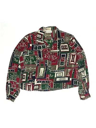 Pre-owned New Edition Kids' Long Sleeve Button Down Shirt In Burgundy