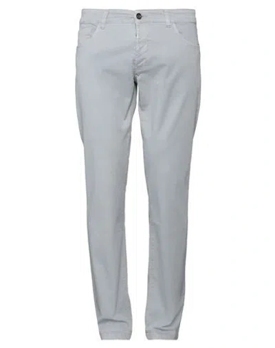 New England Man Pants Light Grey Size 38 Cotton, Elastane